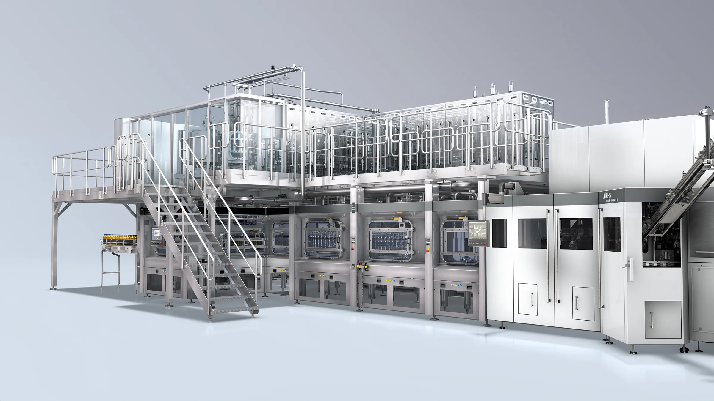 Die Maschine INNOPET BLOFILL ACF-R mit vielen Metallteilen